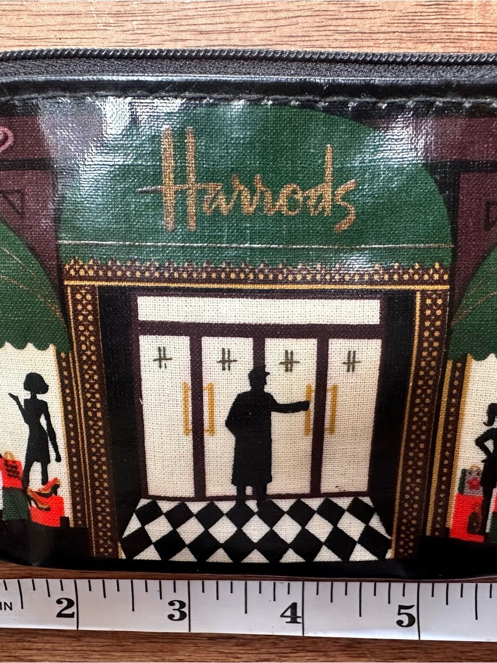 Harrods Green, Black & Gold Storefront Cosmetic Pouch
